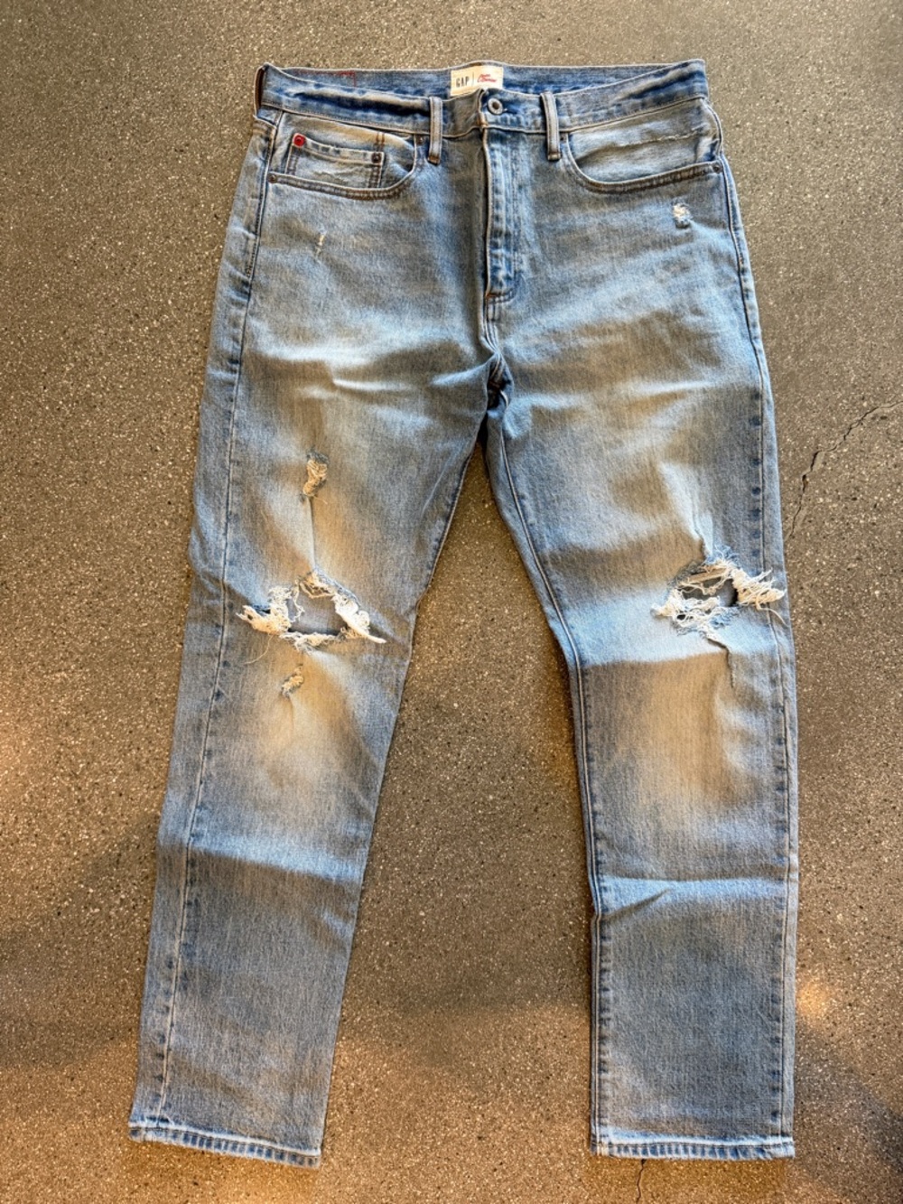 GAP Men's Skinny Light Blue Distressed Jeans